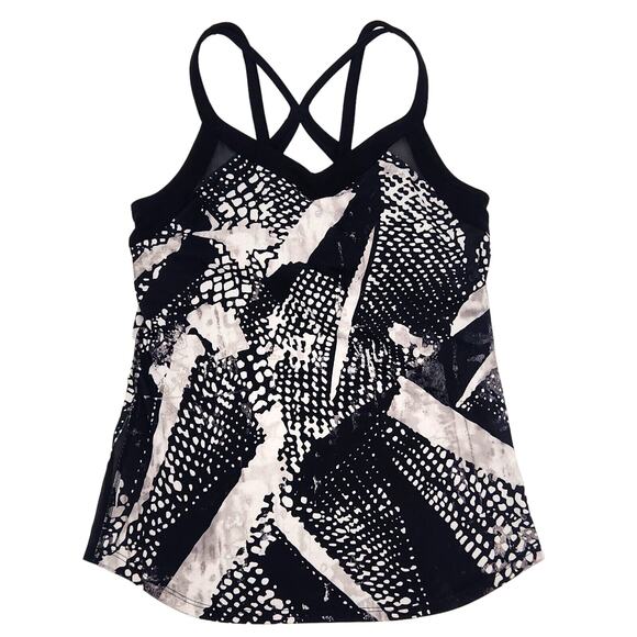 lululemon athletica Tops - Lululemon Free Flowing Tank Top Cami Women's Size 8 Static Mist White Black